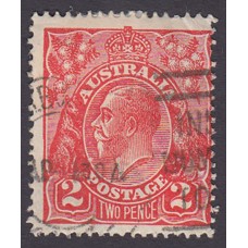 Australian    King George V    2d Red  Single Crown WMK Plate Variety 12R48